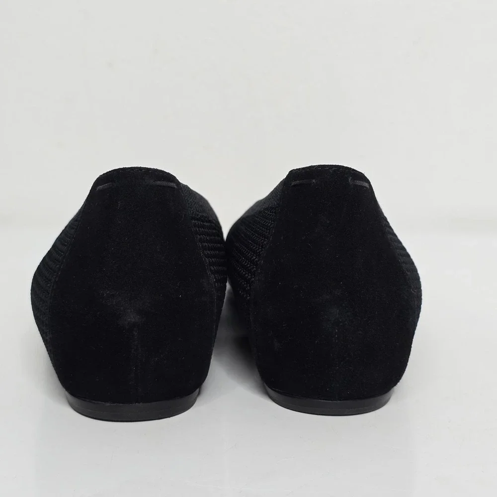Eileen Fisher Ballet Flats‎ 6.5 Black Woven Knit Stretch Mesh Minimalist Shoes
